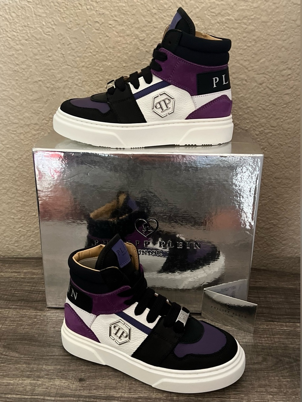 Philipp Plein Junior Panelled Hi-Top Sneakers Boy Size -1